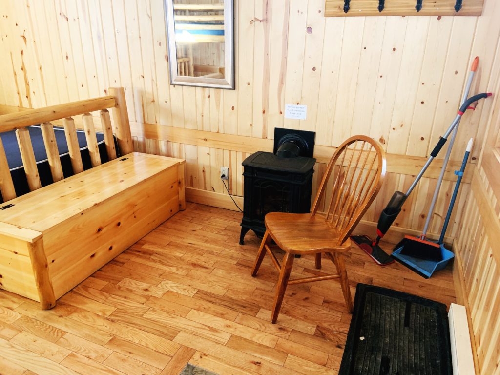 bench area of cabin